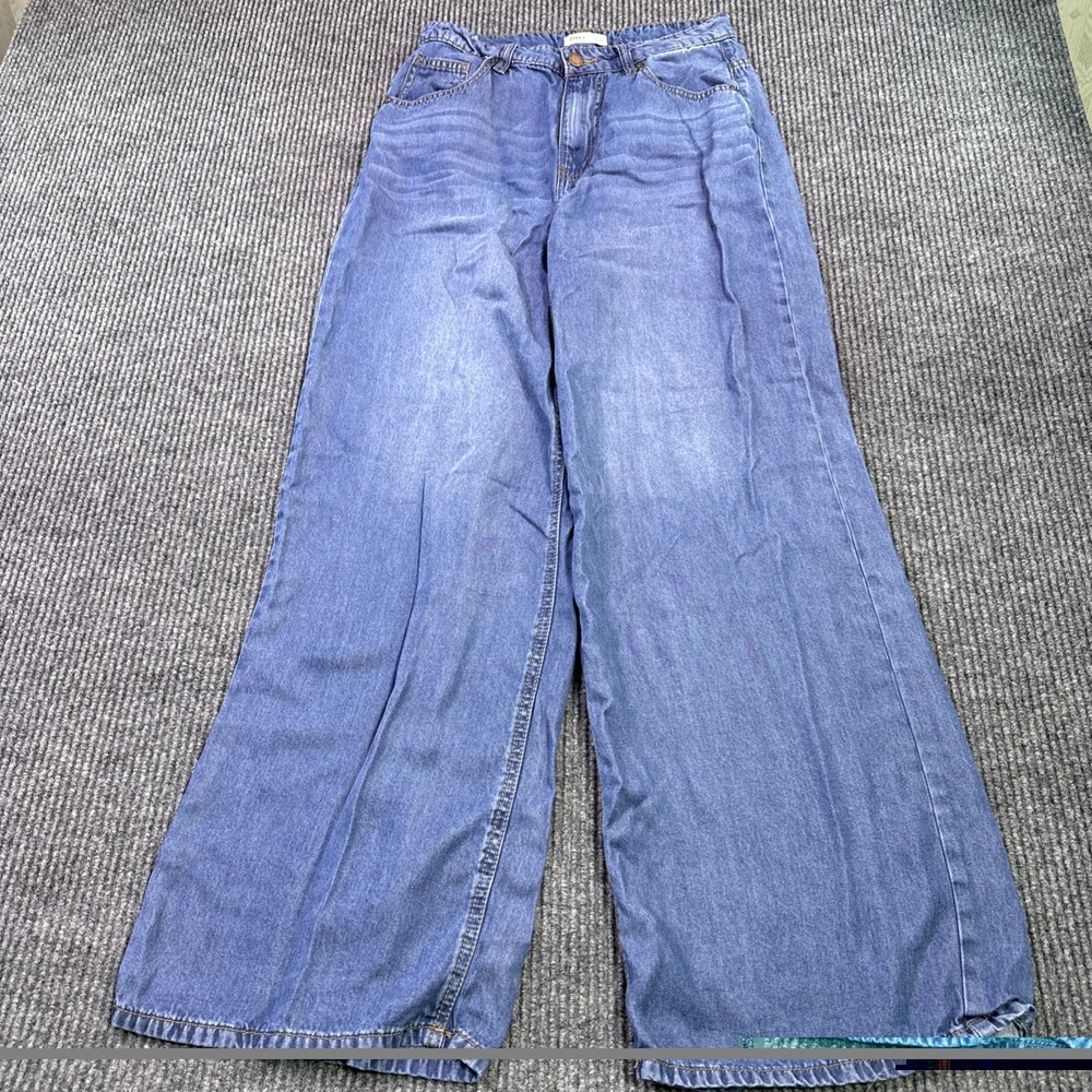 OAT New York Jeans Womens 8/29 Wide Leg High Rise Stretch Medium Wash y2k soft
